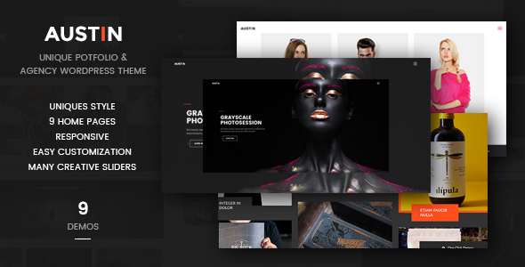 Unique Agency WordPress Theme - Austin - Portfolio Creative