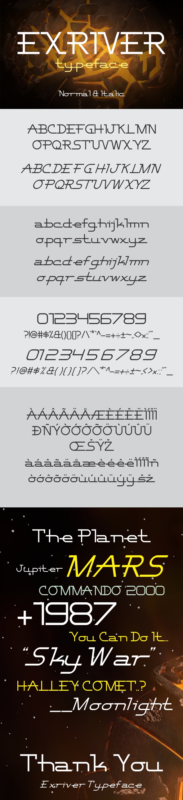 Exriver Typeface - Futuristic Decorative