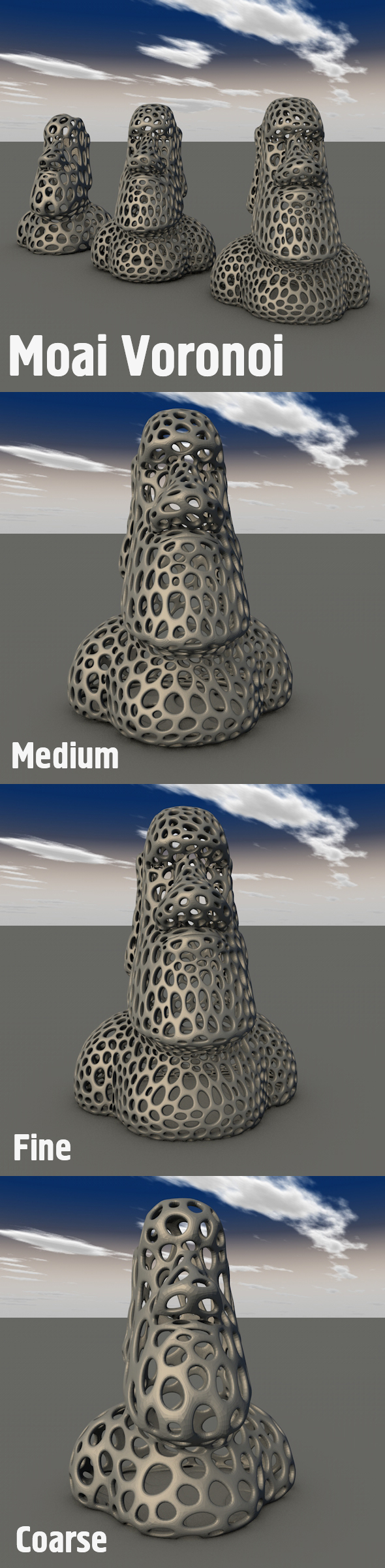 Moai Voronoi - 3Docean 19505576