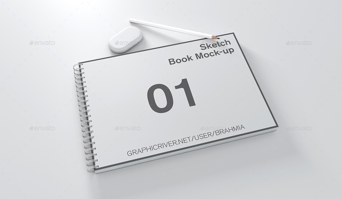 Download Landscape Sketch Book Mock Up For A4 A5 By Brahmia Graphicriver