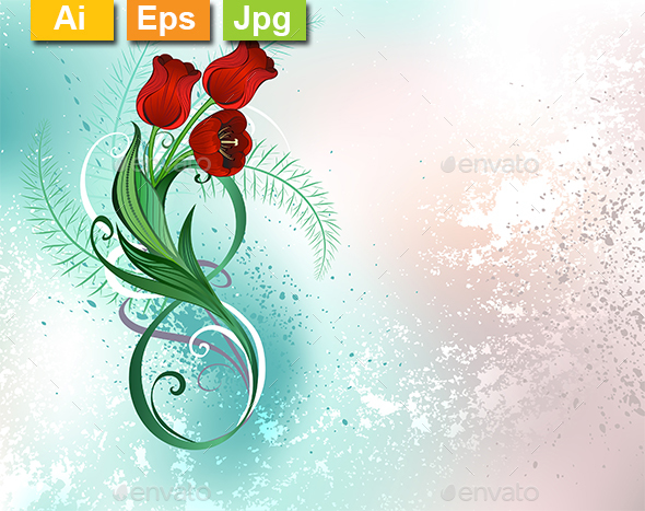 Eight with Red Tulips - Miscellaneous Seasons/Holidays