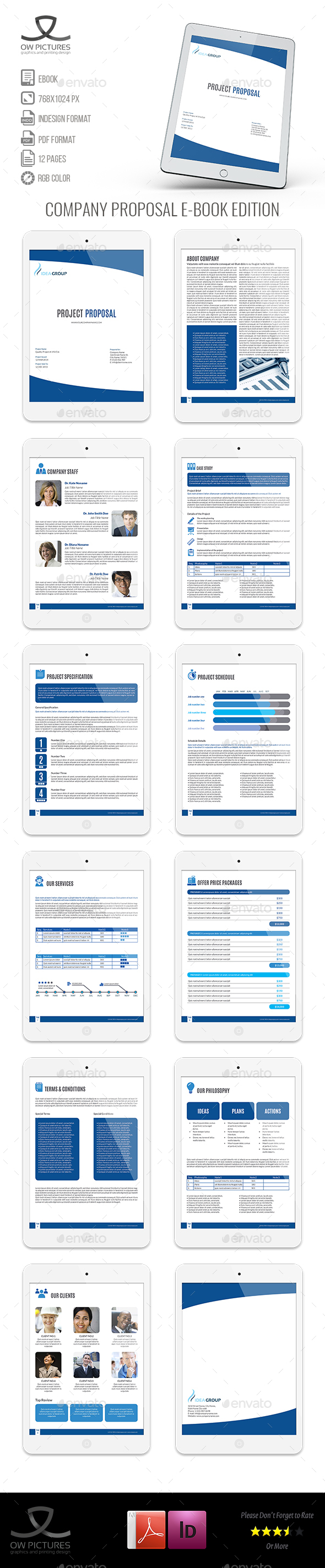 Company Proposal E-Book Template - 12 Pages - ePublishing