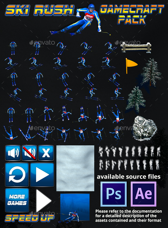 Ski Rush Game Assets - Game Kits Game Assets