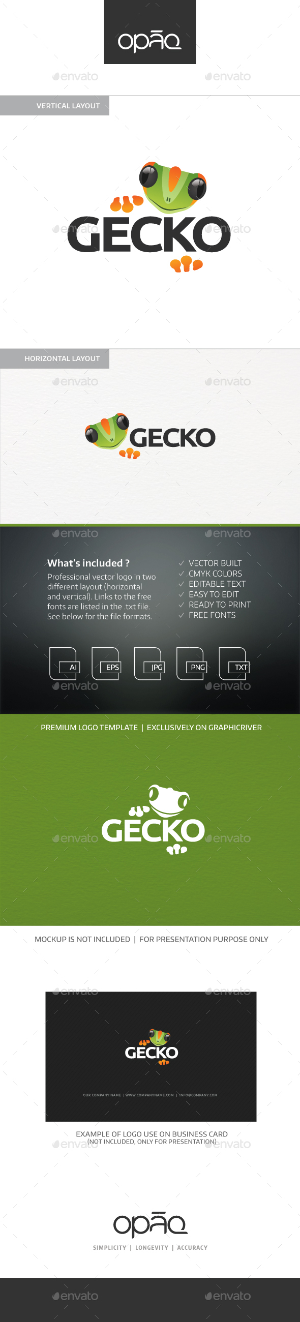 Gecko Lizard Logo - Animals Logo Templates