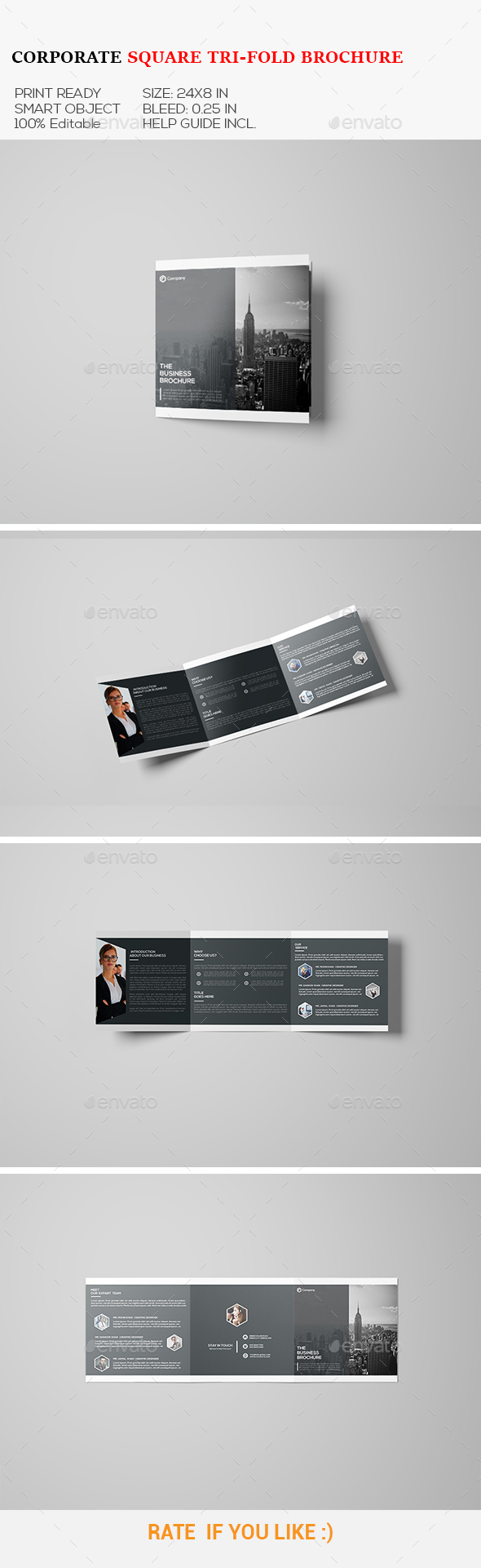 Square Corporate Tri-Fold Brochure - Corporate Brochures