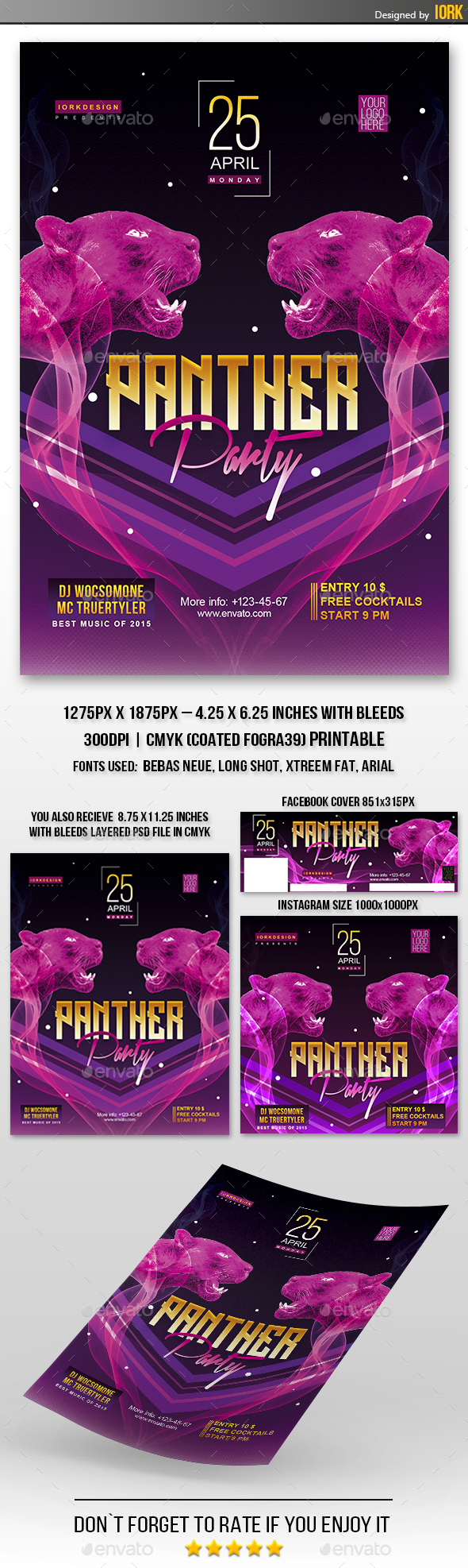 Panther Night flyer and poster - Clubs & Parties Events