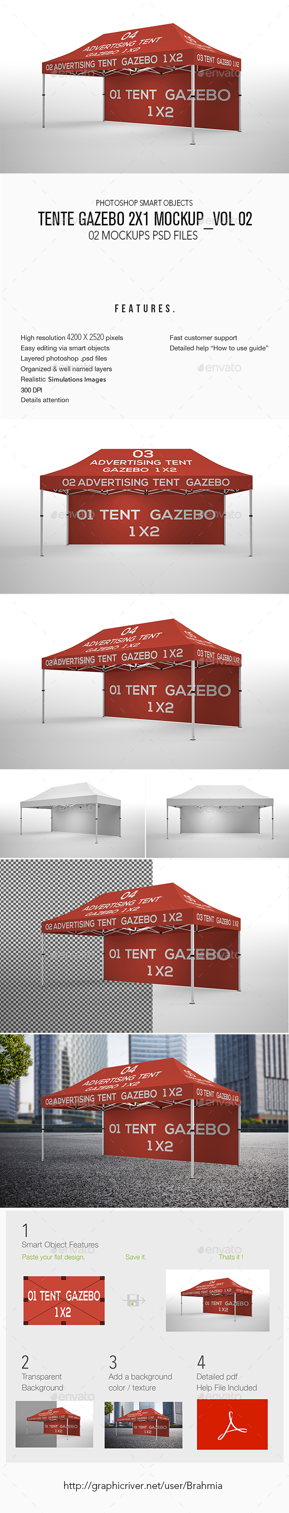 Tente Gazebo 2x1 Mockup_Vol 02 - Miscellaneous Print