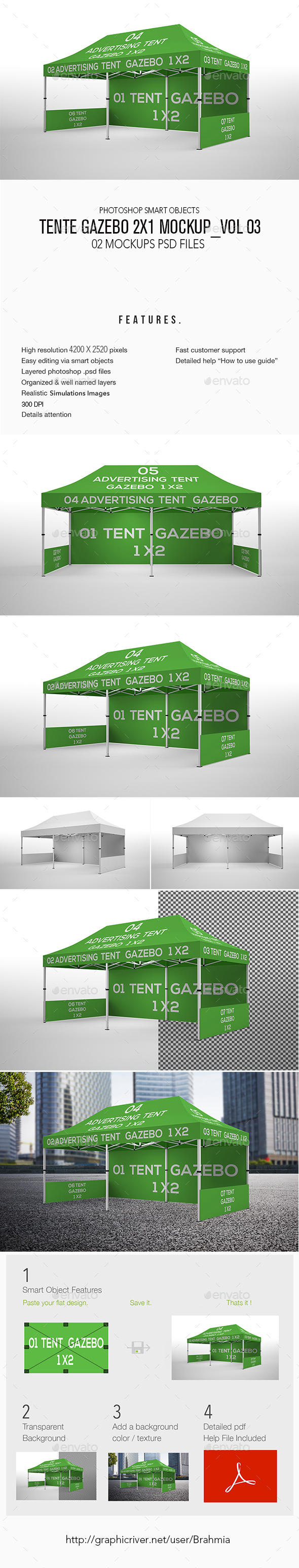 Tente Gazebo 2x1 Mockup Vol 03 - Miscellaneous Print