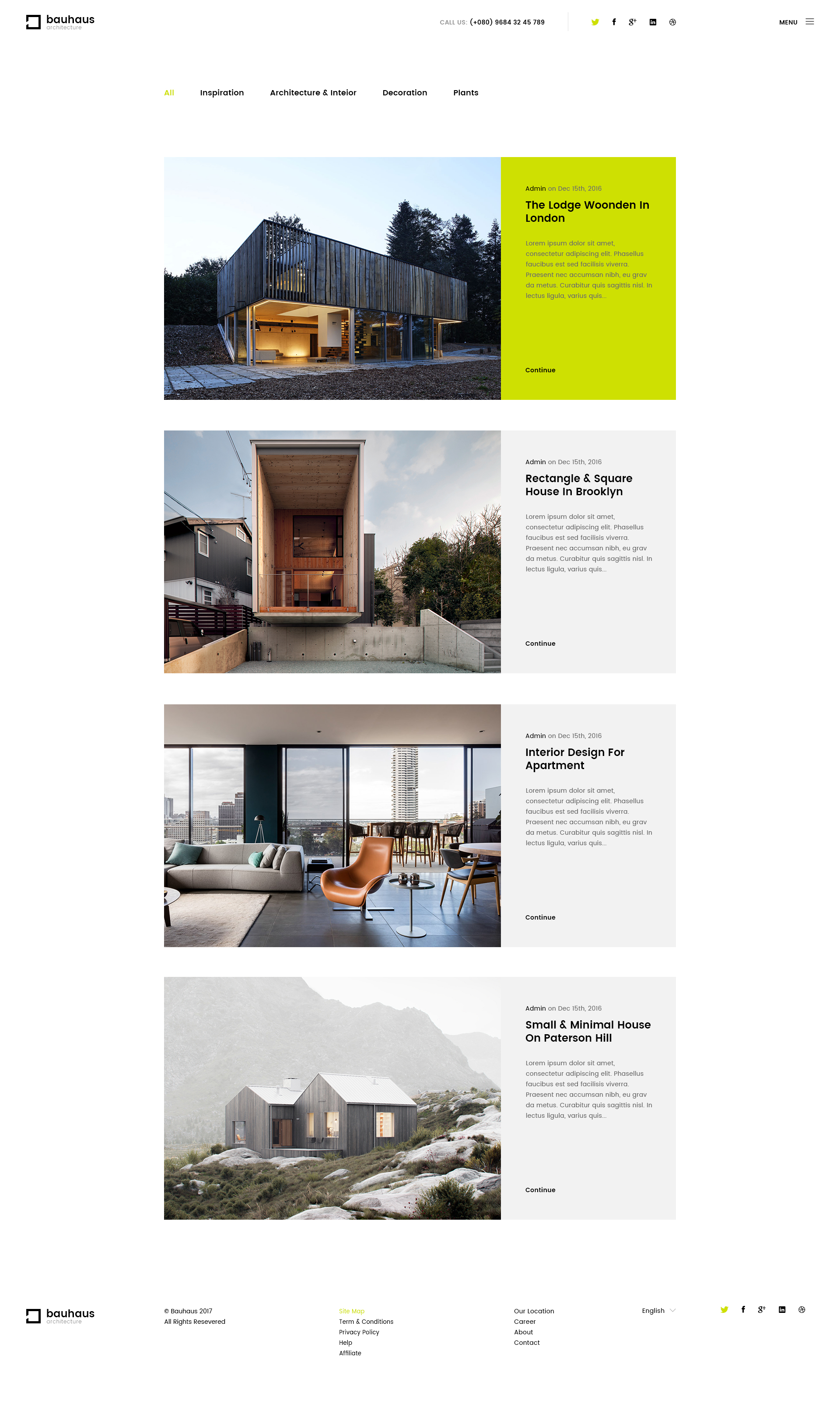 Bauhaus | Architecture & Interior PSD Template