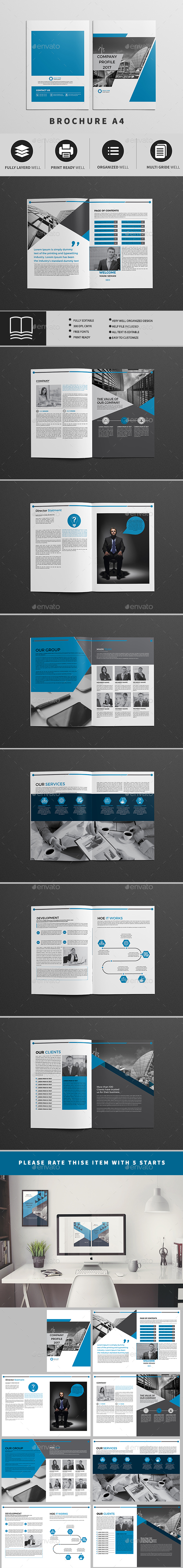 Company Profile A4 16 Pages - Brochures Print Templates