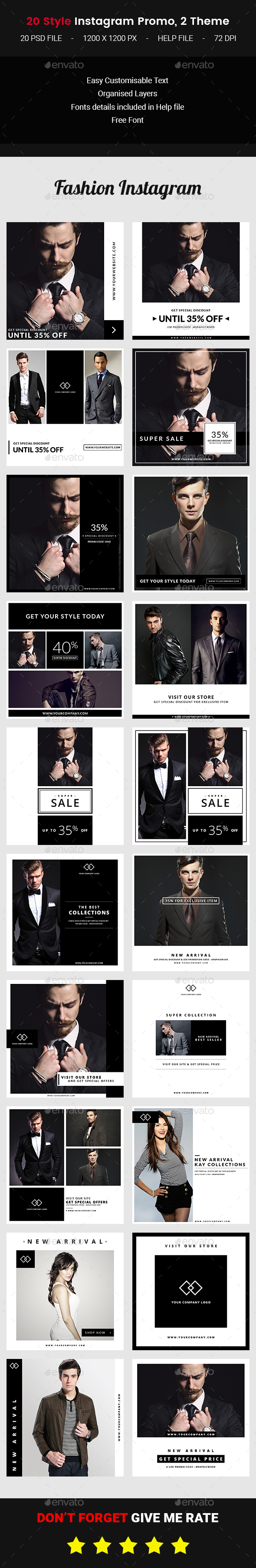 20 Instagram Fashion Promo - Banners & Ads Web Elements