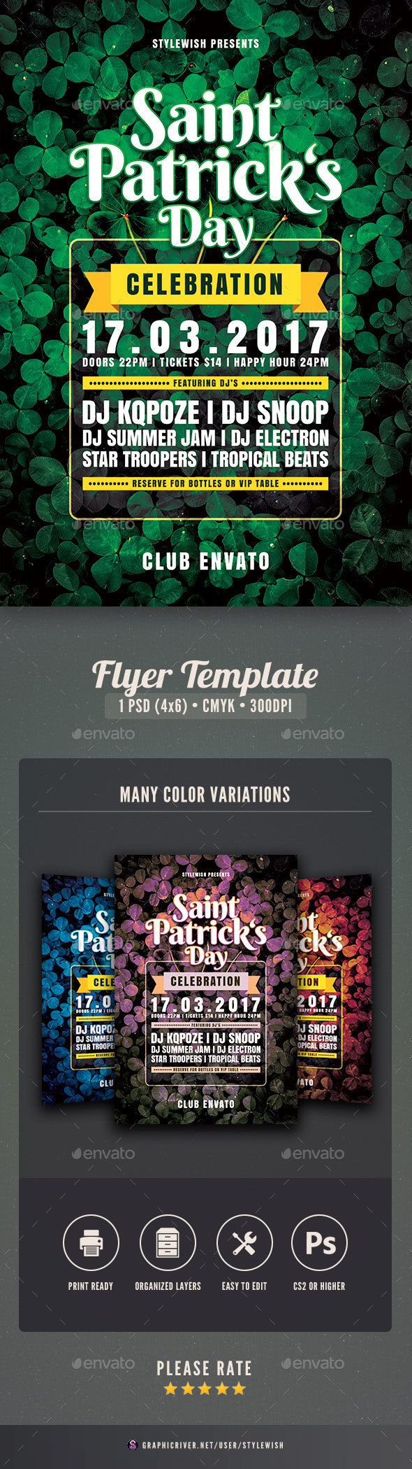 Saint Patrick's Day Flyer - Clubs & Parties Events