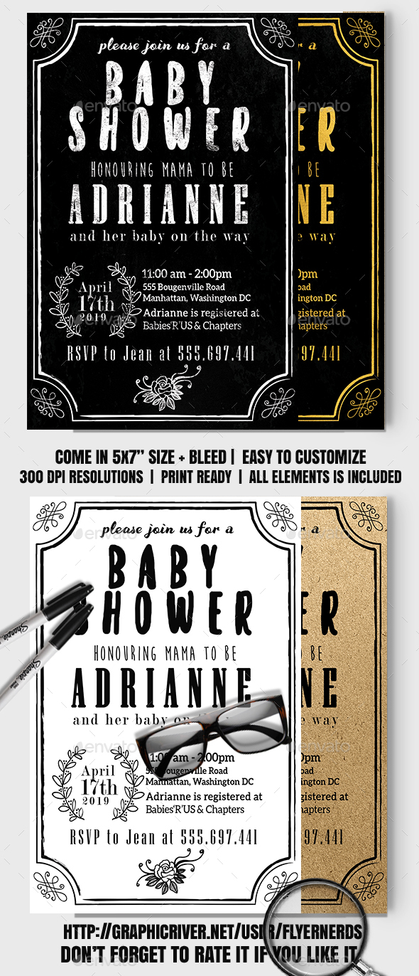 Baby Shower Template Card - Family Cards & Invites