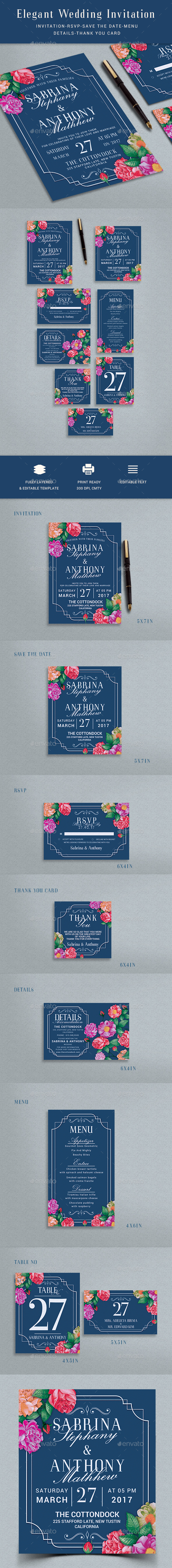 Floral Wedding Invitation - Weddings Cards & Invites