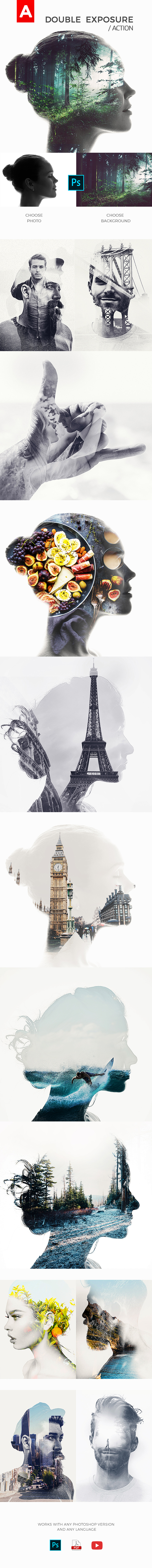 Double Exposure Action - Photo Effects Actions