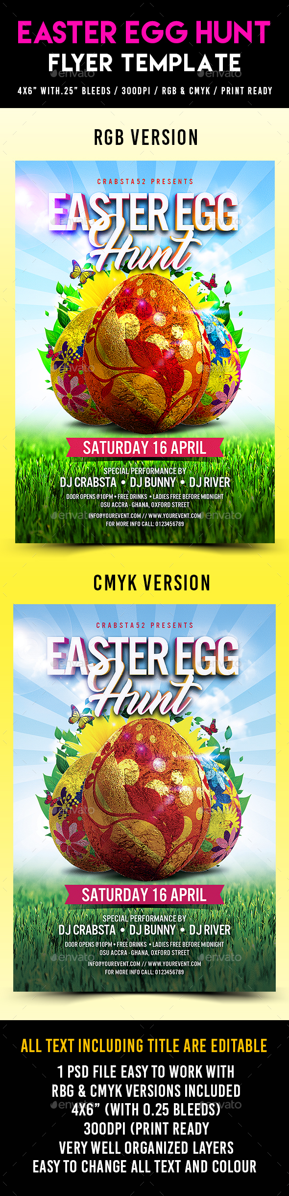 Easter Egg Hunt Flyer Template - Flyers Print Templates