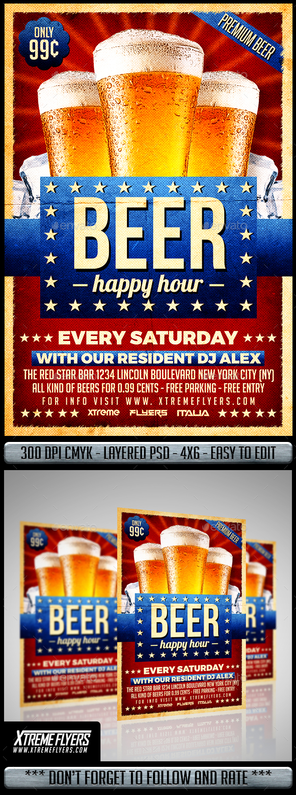 Happy Hour Beer Flyer - Restaurant Flyers