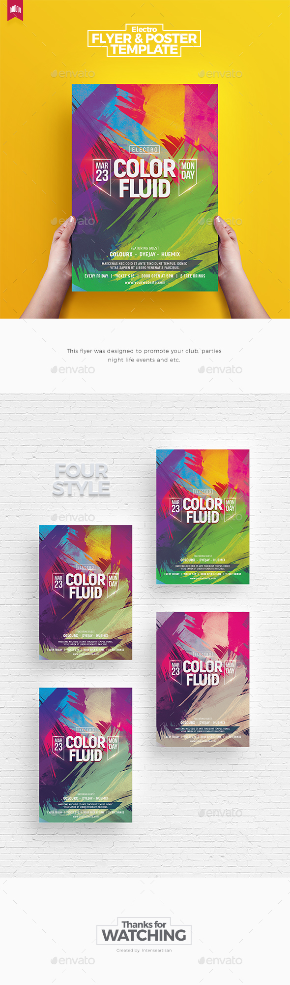 Color Fluid - Flyer Template - Clubs & Parties Events
