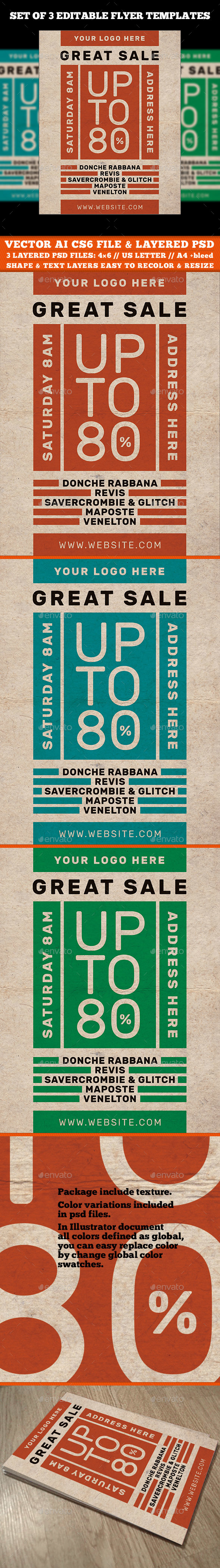 Editable Sale Flyer Template - Commerce Flyers