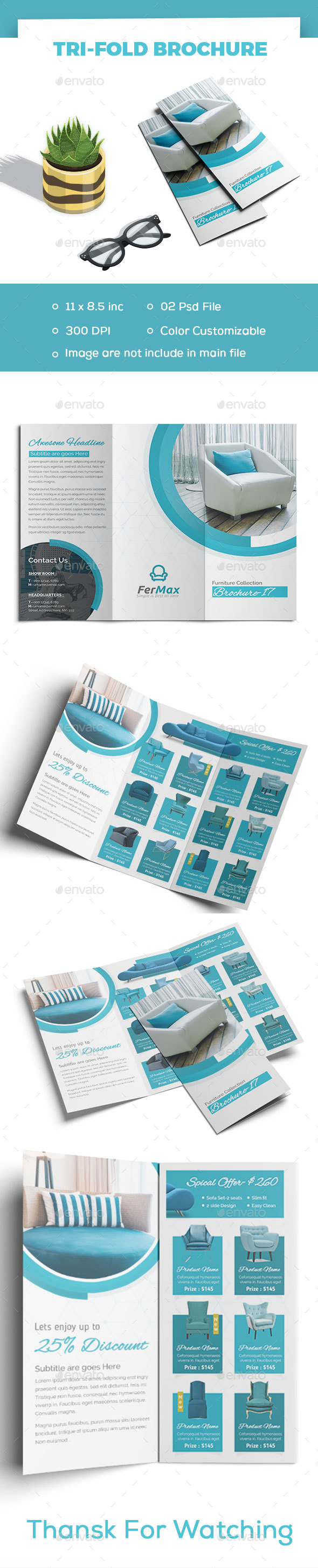 Furniture Tri-fold - Brochures Print Templates