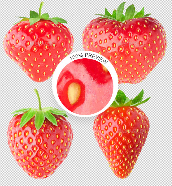 Collection of Isolated Strawberries - Food & Drink Isolated Objects