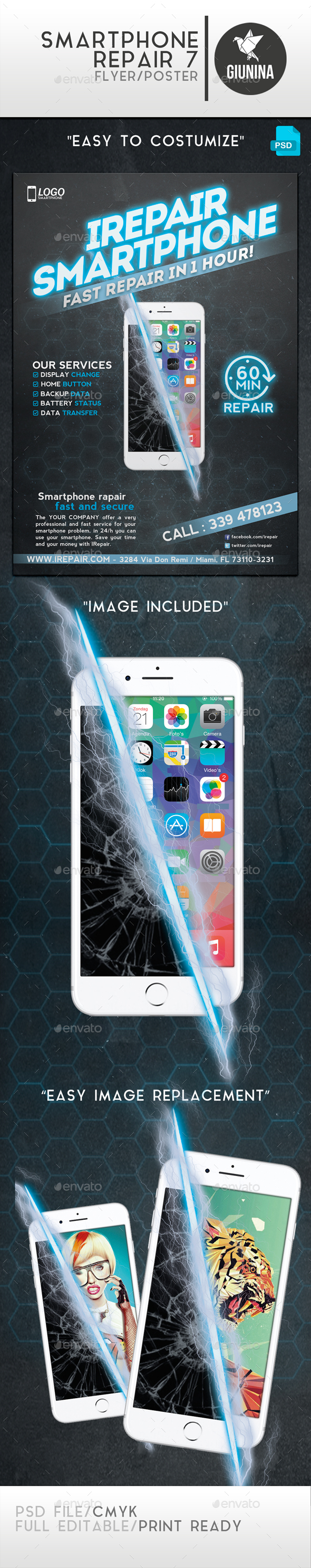 Smartphone Repair 7 Flyer/Poster - Commerce Flyers