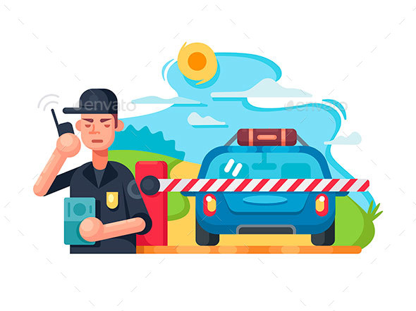 Traffic Police Checkpoint - People Characters