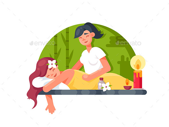 Massage Room Spa - People Characters