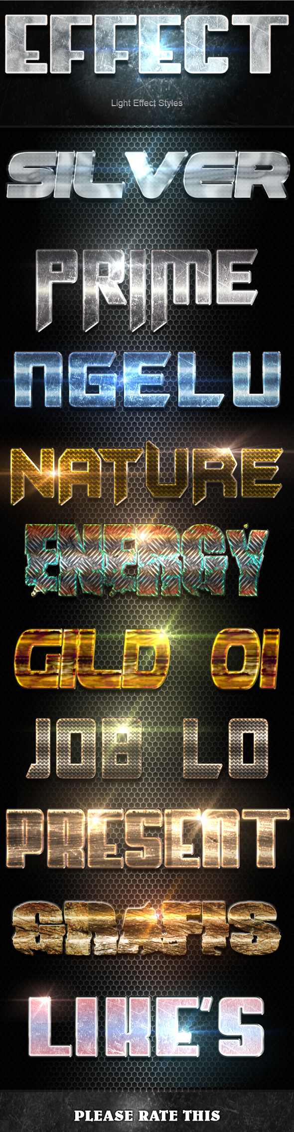 Light Text Effect 2 - Styles Photoshop