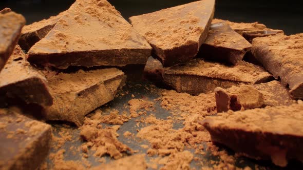 Dessert and Food Concept. Dark Chocolate Stack, Macro alt