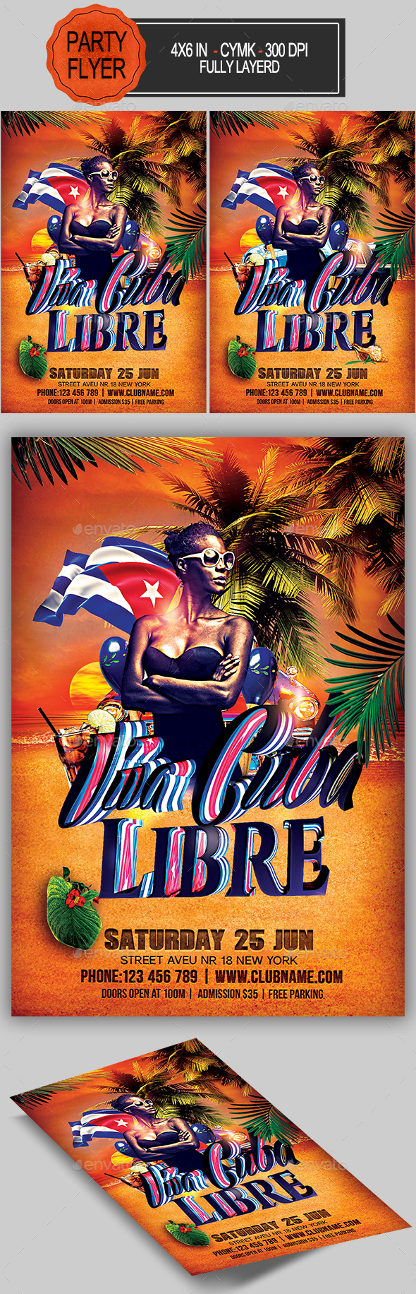 Viva Cuba Libre Flyer - Clubs & Parties Events