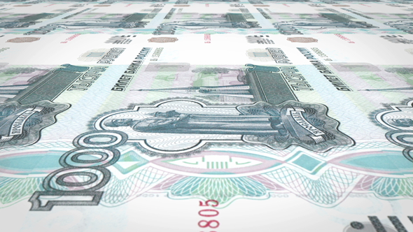 Banknotes of One Thousand Russians Rubles alt