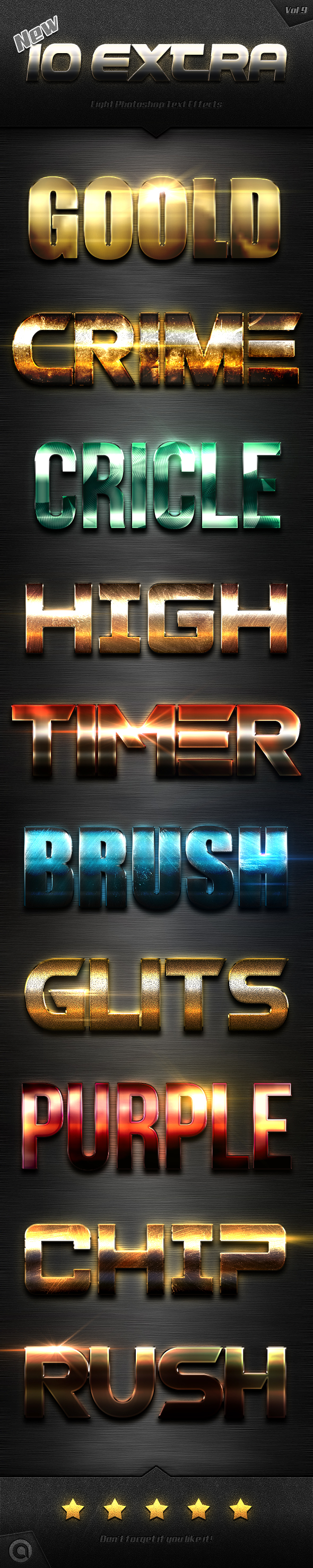 New 10 Extra Light Text Effects Vol.9 - Styles Photoshop