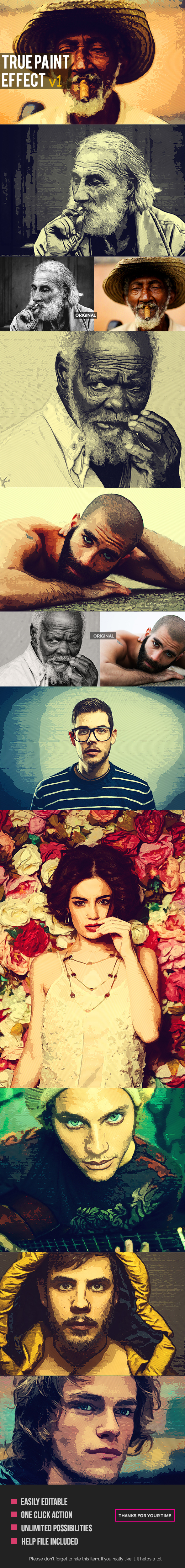 True Paint Effect Version 1 - Actions Photoshop