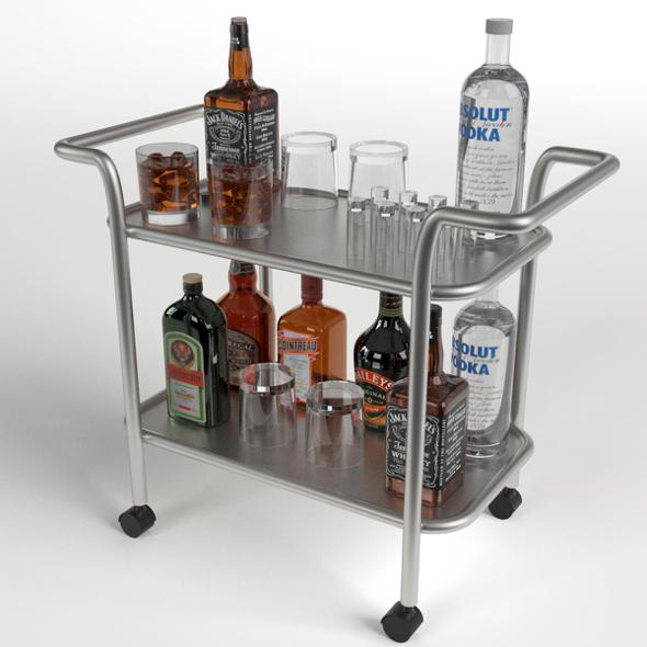 Drinks Trolley Cart 1 - 3DOcean Item for Sale