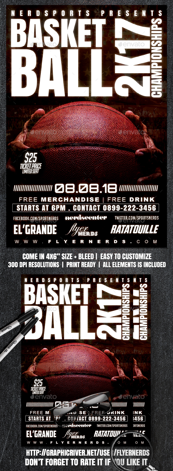 Basketball 2K17 Championships Sports Flyer - Sports Events