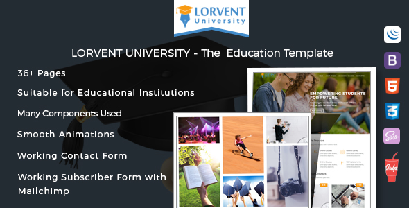 Lorvent Education Template - ThemeForest 19339931