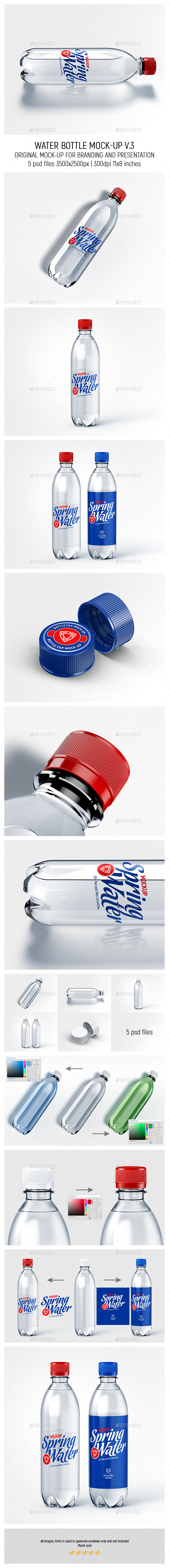 Water Bottle Mock-up v.3 - Food and Drink Packaging