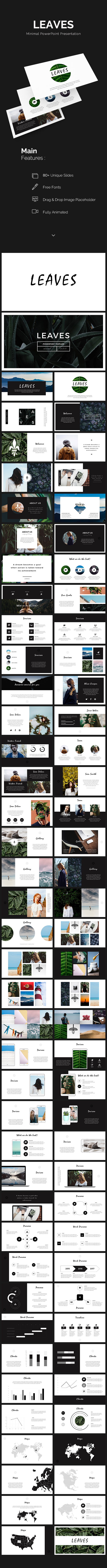 Leaves Minimal PowerPoint Presentation - PowerPoint Templates Presentation Templates