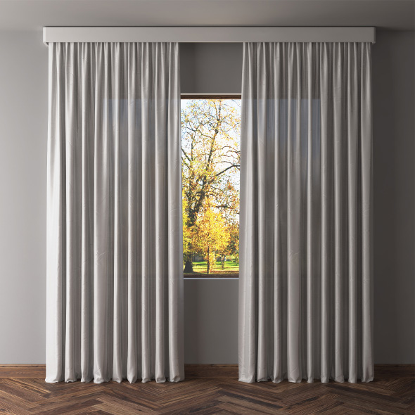 Gray blackout curtains - 3Docean 19520065