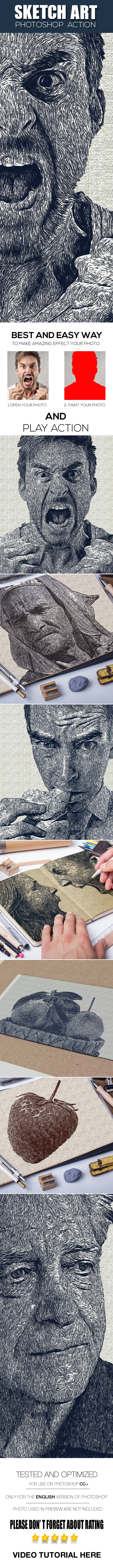 Sketch Art Photoshop Action - Photo Effects Actions