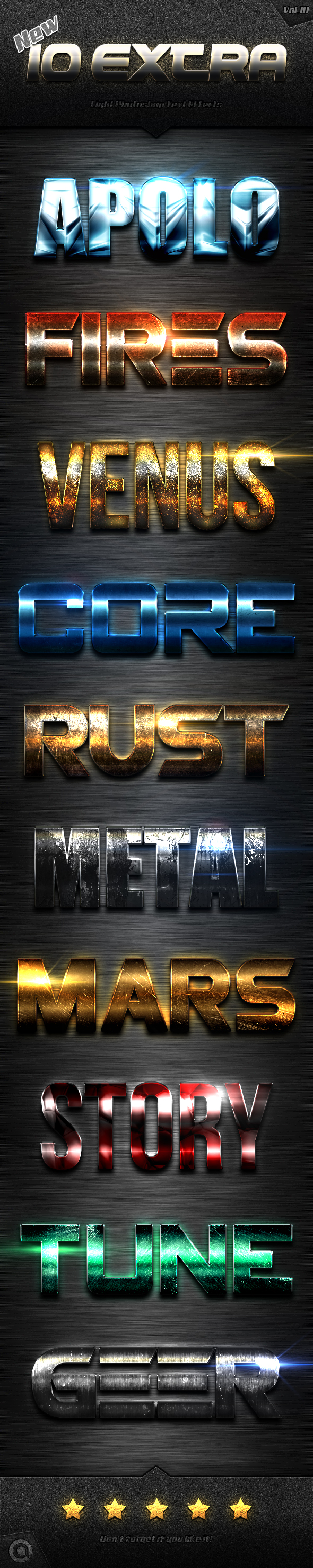New 10 Extra Light Text Effects Vol.10 - Styles Photoshop