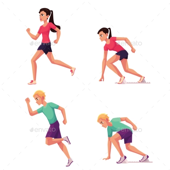 Set of Runners - Sports/Activity Conceptual
