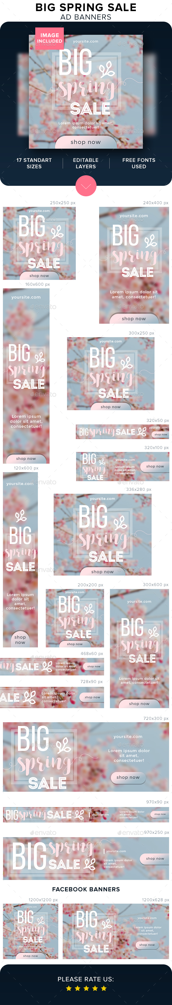 Big Spring Sale Ad Banners - Banners & Ads Web Elements