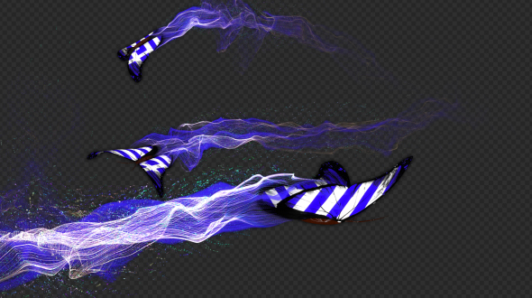 Greece Flag Butterfly Gorgeous Particle Light Trailing Flying V3