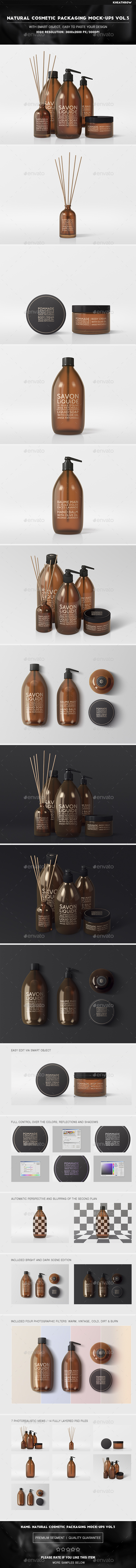 Natural Cosmetic Packaging Mock-Ups Vol.3