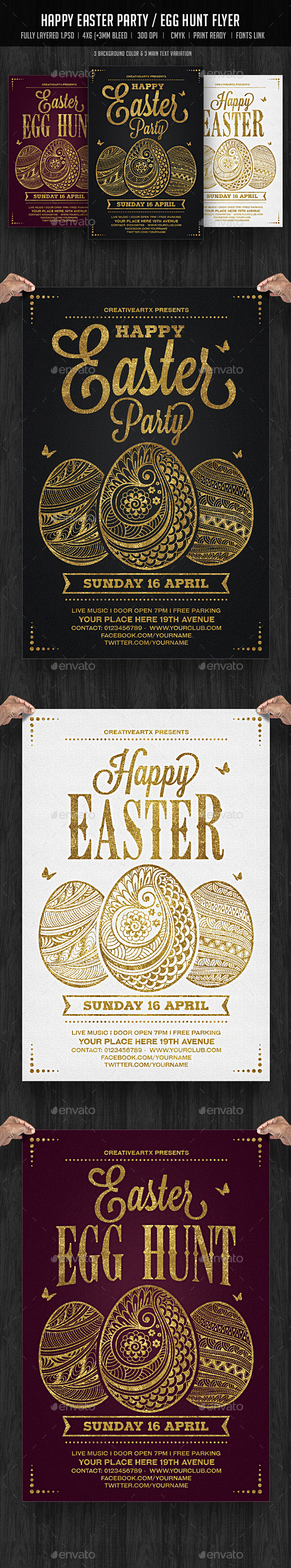 Happy Easter Party / Egg Hunt Flyer - Events Flyers
