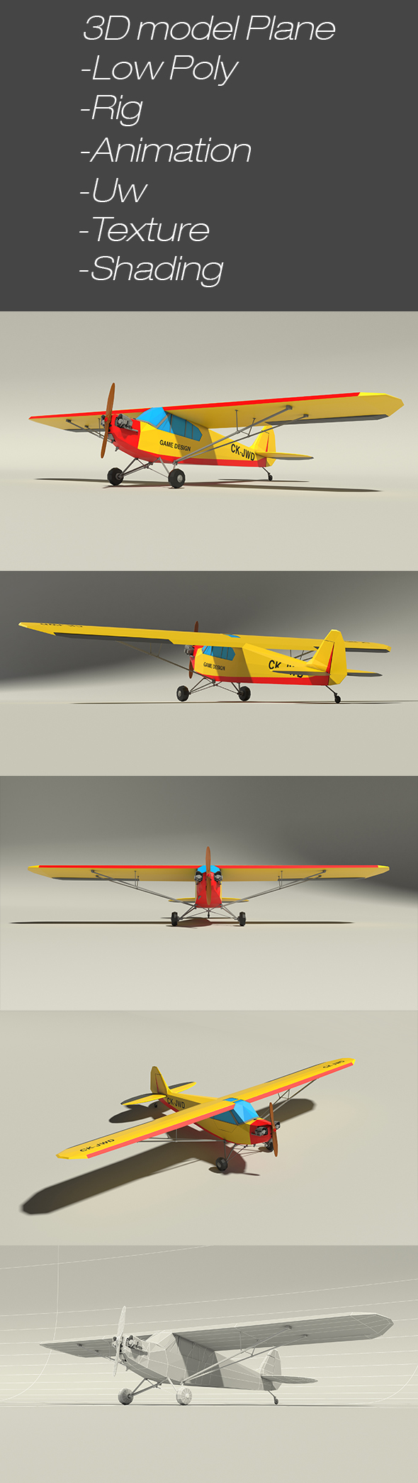 3D Model Plane - 3Docean 19524363