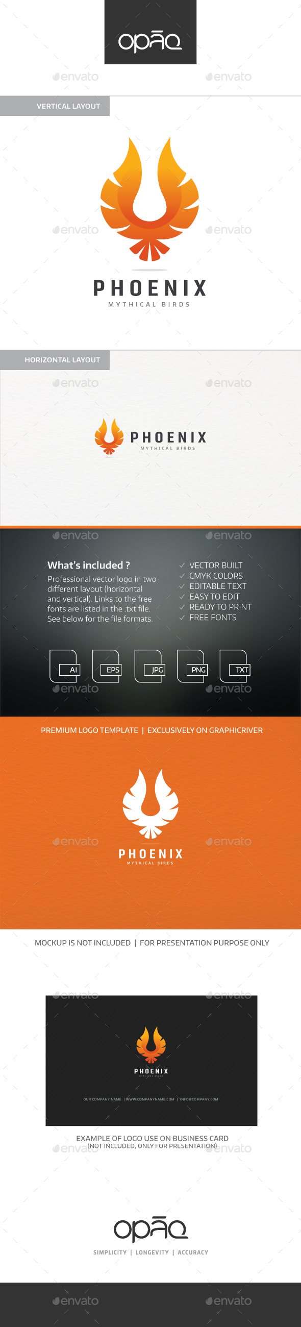 Phoenix Wings Logo - Symbols Logo Templates