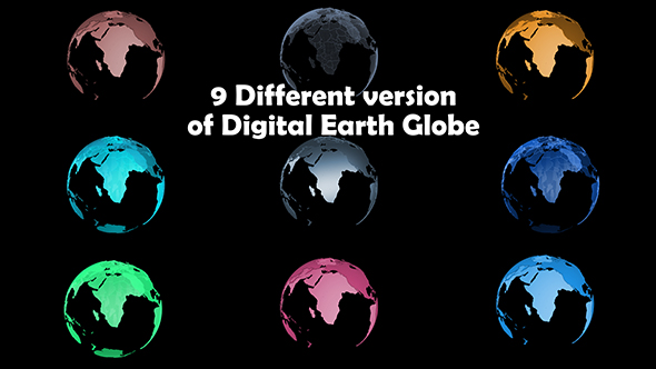 9 Digital Spinning Earth Globe (Transparent)
